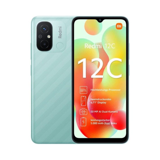 Smartphone XIAOMI REDMI 12C 3GB/64GB DUAL SIM 6.71" MINT GREEN Smartphone XIAOMI REDMI 12C 3GB/64GB DUAL SIM 6.71" MINT GREEN